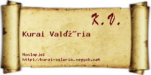 Kurai Valéria névjegykártya