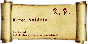 Kurai Valéria névjegykártya
